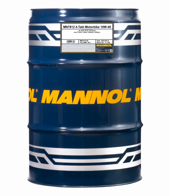 60 Liter MANNOL 4-Takt Motorbike 10W-40 7812 API SN JASO MA/MA2 Motorradöl