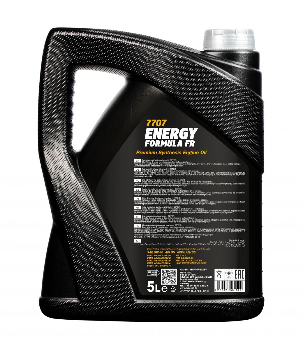 20 Liter (4x5) MANNOL Energy Formula FR 7707 5W-30 API SN ACEA A5/B5 Motoröl