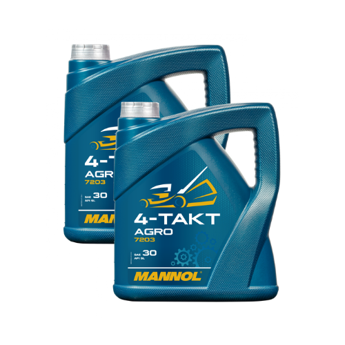 8 Liter (2x4) MANNOL 4-Takt Agro 7203 SAE 30 API SL Motoröl für Gartengeräte