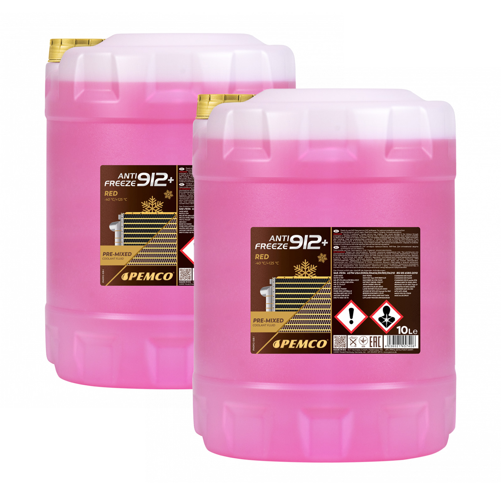 20 Liter PEMCO Anti Freeze 912+ Kühler Frostschutz bis -40C rosa rot violett