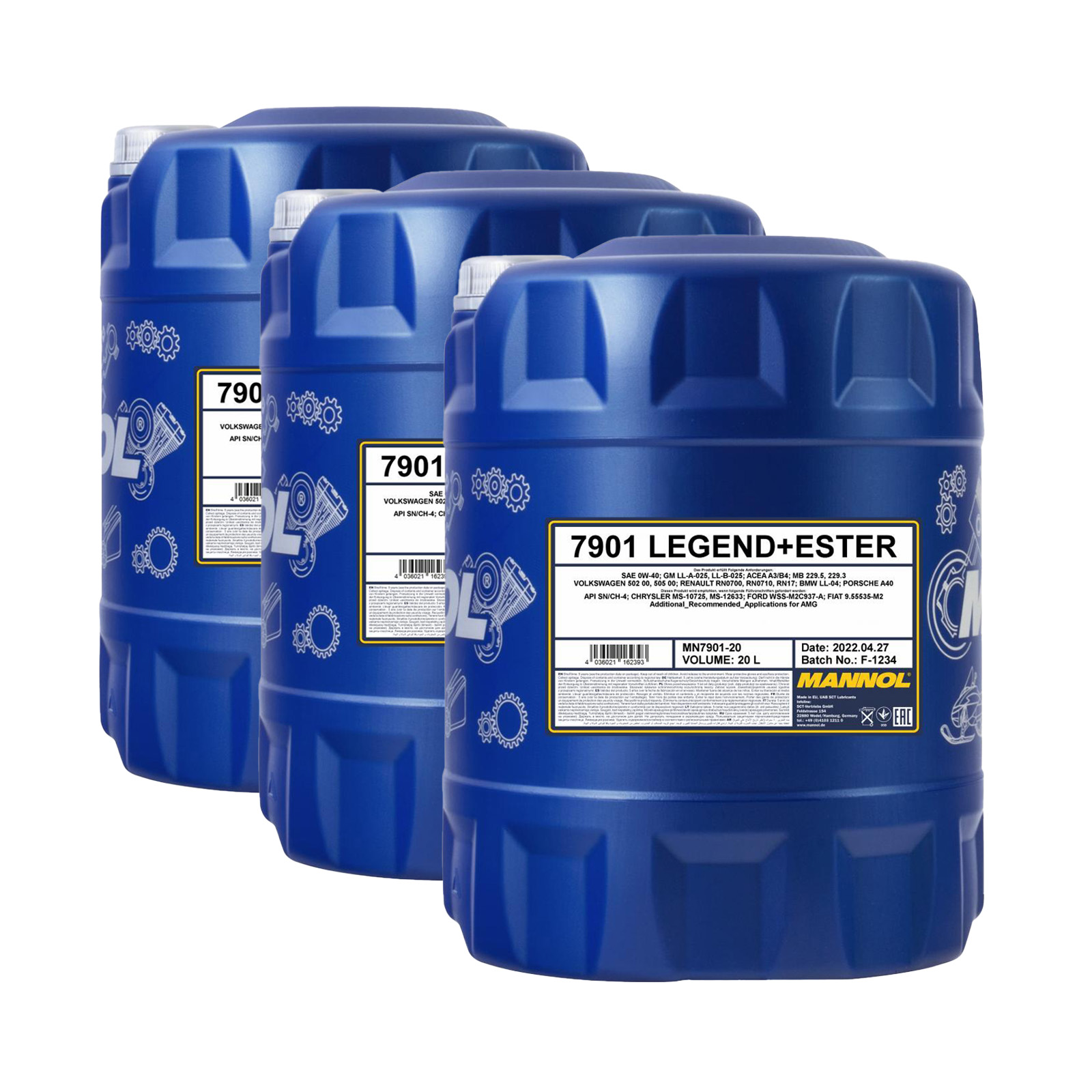 60 Liter (3x20) MANNOL Legend Ester 0W-40 7901 SN/CH-4 ACEA A3/B4 Motoröl 60 Liter (3x20) MANNOL Legend Ester 0W-40 7901 SN/CH-4 ACEA A3/B4 Motoröl