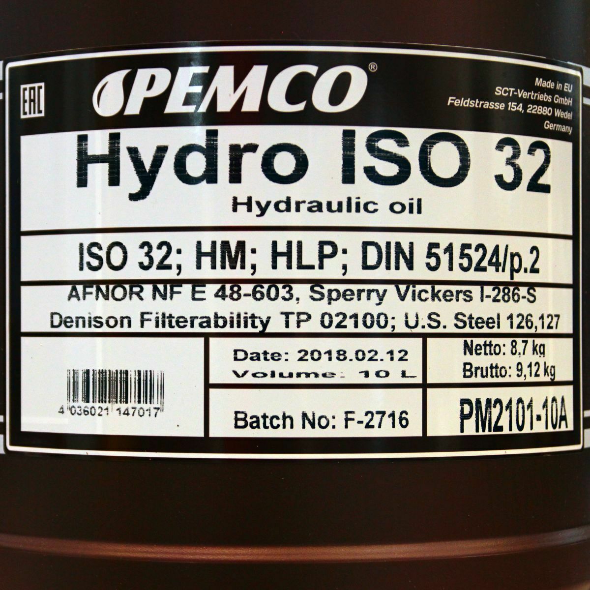 20 Liter PEMCO Hydro ISO HLP 32 Hydrauliköl Öl Hebebühne DIN 51524/2 VDMA 2431