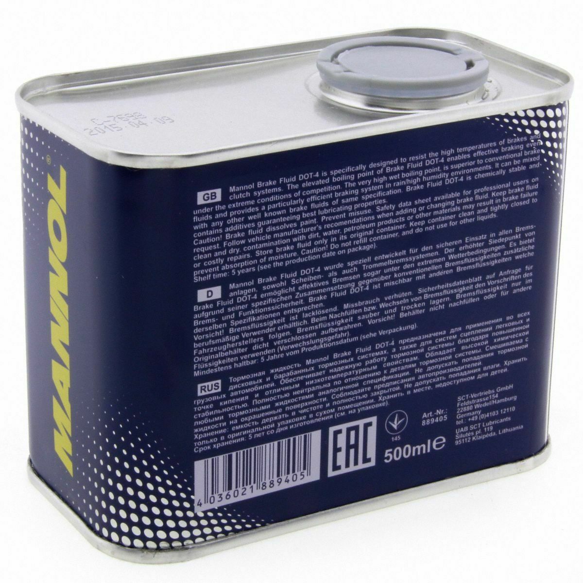 5x 0,5 Liter 8940 MANNOL Bremsflüssigkeit Brake Fluid DOT-4 Bremse