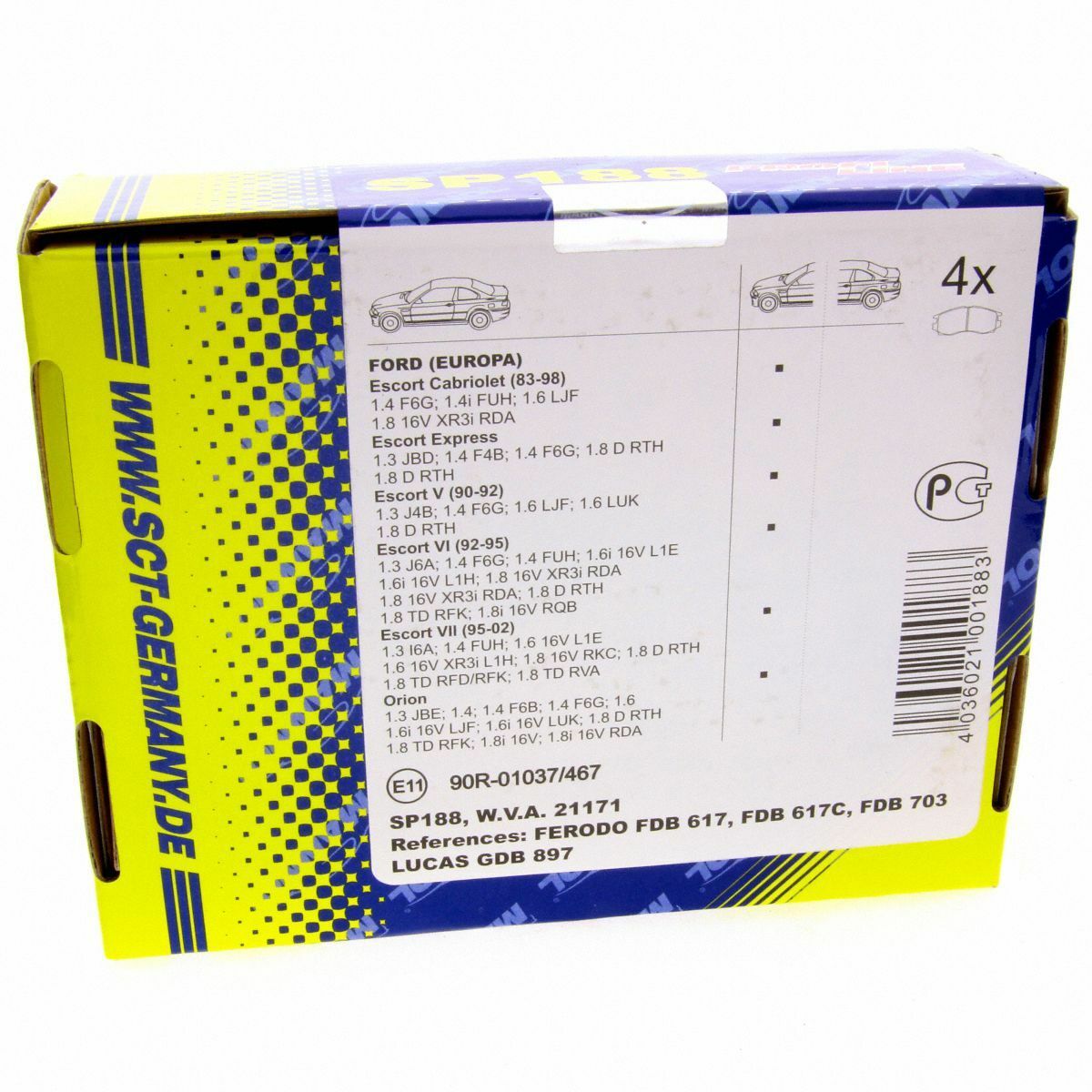 *** SCT Bremsbeläge SP 188 PR Bremsklötze Bremsbelagsatz vorne passend für Ford