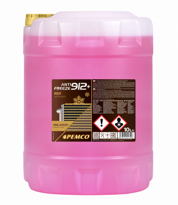 10 Liter PEMCO Antifreeze 912+ Kühlerfrostschutz bis -40C rot PM0912