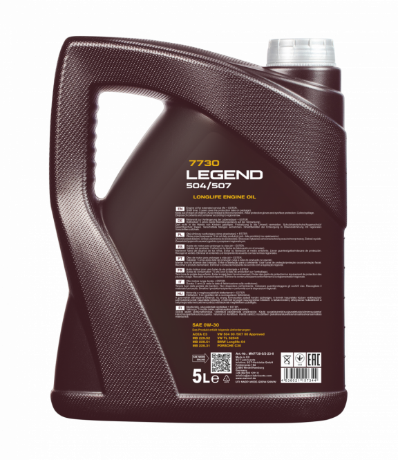 5 Liter MANNOL Legend 504/507 MN7730 0W-30 Motoröl bisynthetisch (PAO + Ester)