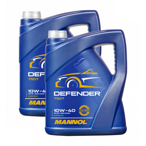 10 Liter (2x5) Mannol 7507 Defender 10W-40 Motoröl API SN passend für VW 501.01 505.00 MB229.1