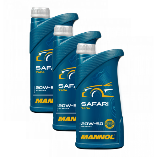3 Liter (3x1) MANNOL 7404 SAFARI 20W-50 Youngtimer Oldtimer Motoröl API SN/CH-4