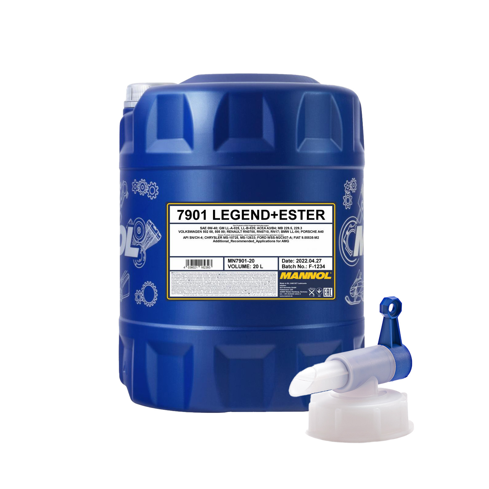20 Liter MANNOL Legend Ester 0W-40 7901 SN/CH-4 Motoröl + 1x Ablasshahn 20 Liter MANNOL Legend Ester 0W-40 7901 SN/CH-4 Motoröl + 1x Ablasshahn