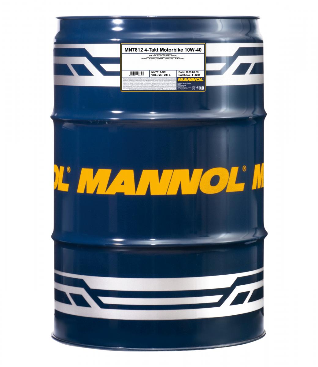 208 Liter MANNOL 4-Takt Motorbike 10W-40 7812 API SN JASO MA/MA2 Motorradöl