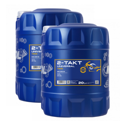 40 Liter (2x20) MANNOL 2-Takt Universal 7205 API TC JASO FB ISO L-EGD Motorradöl