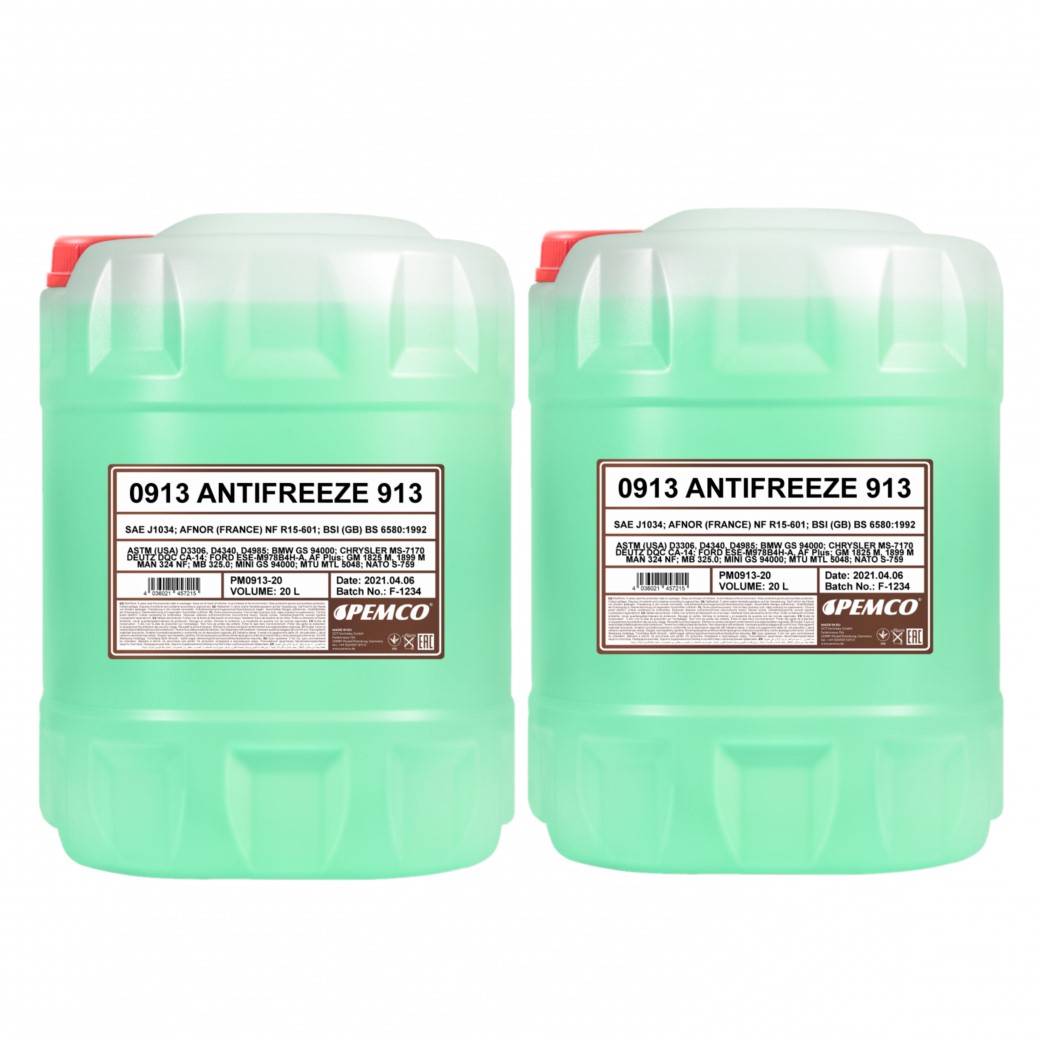 40 Liter PEMCO Antifreeze 913 Typ G13 Kühlerfrostschutz Fertiggemisch -40° 