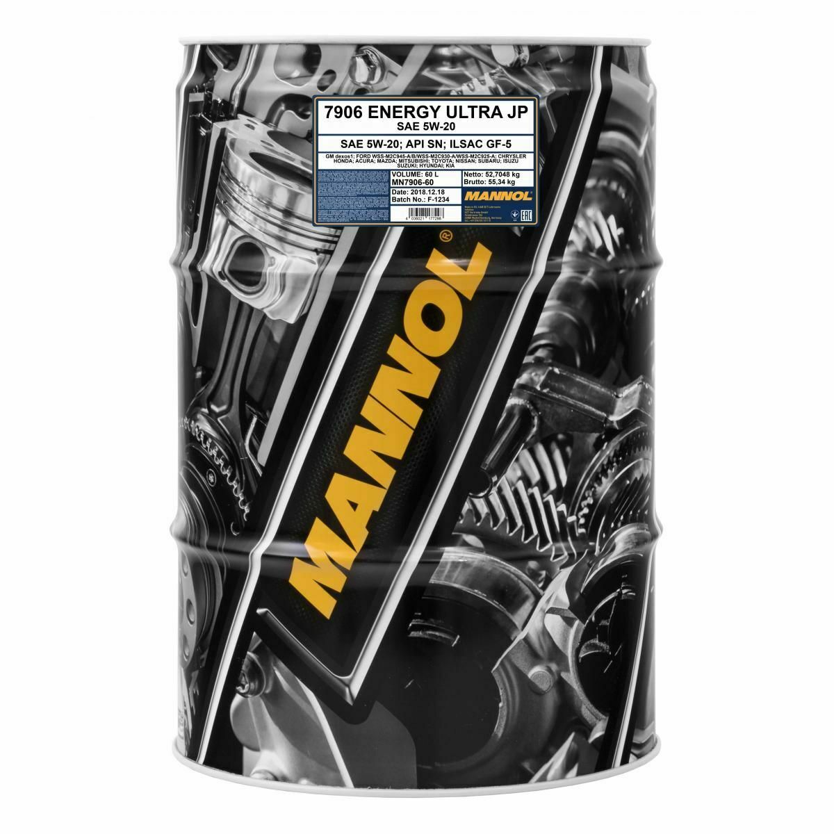 60 Liter MANNOL Energy Ultra JP 5W-20 API SP (RC) 7906 Motoröl