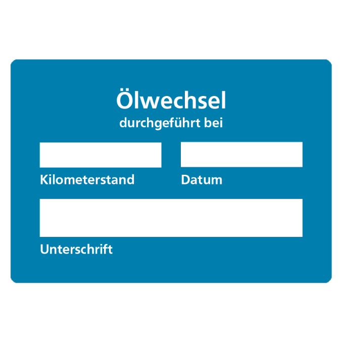 Ölwechsel Aufkleber in Blau | 5/ 10 /25 /50 /100 /250 Stück | Kundendienst Serviceaufkleber zum beschriften | Aufkleber für deine Werkstatt 