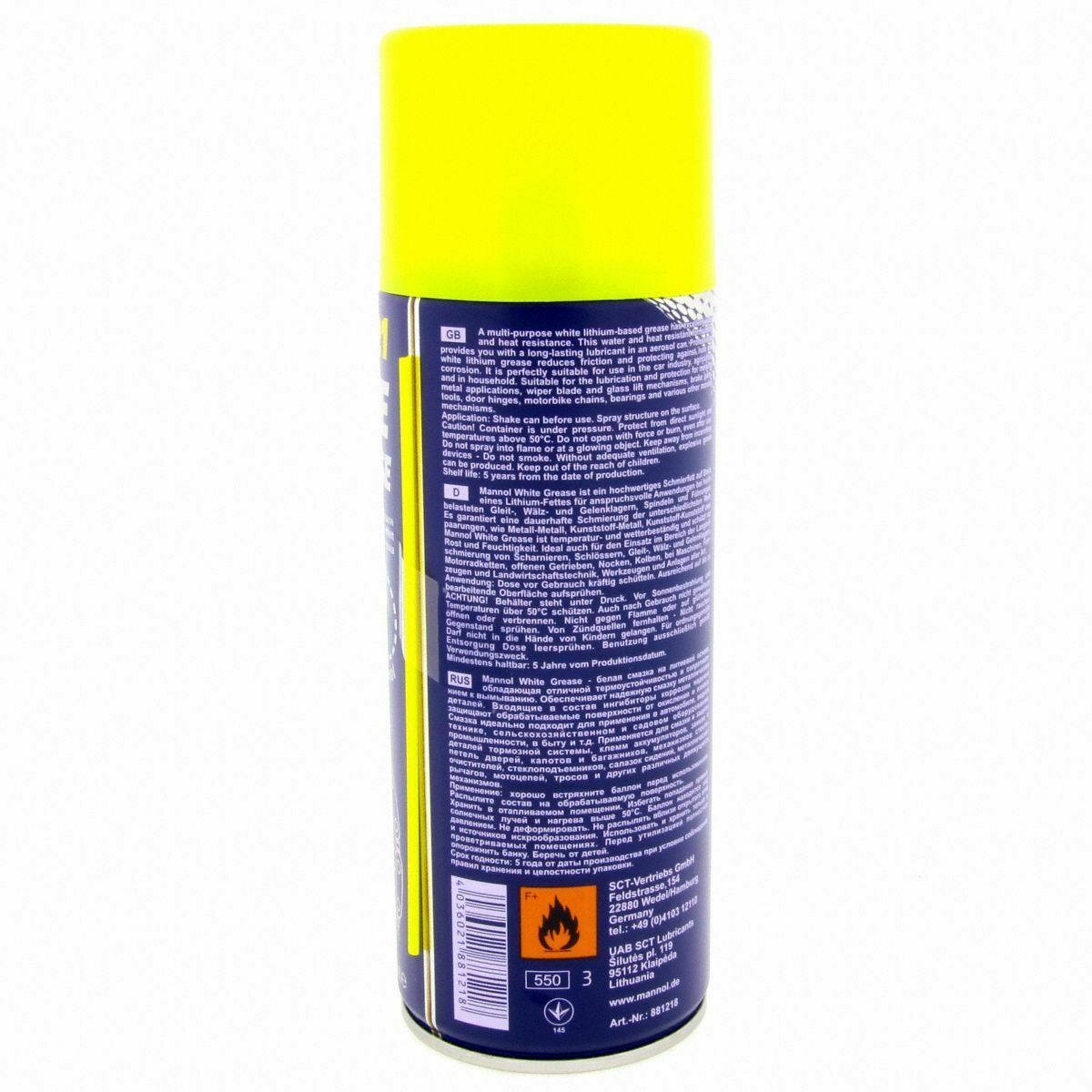 5x Weißes Fettspray Kettenspray Mineralfett 450ml MANNOL White Grease 8121