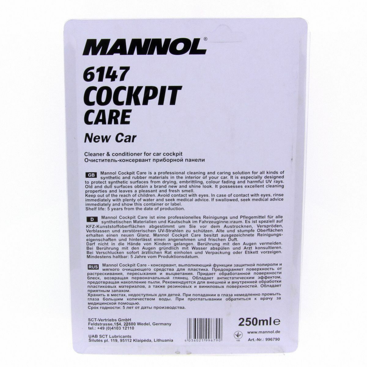 3x 250ml MANNOL 6147 Cockpit Care New Car Konservierungsmittel Schutz