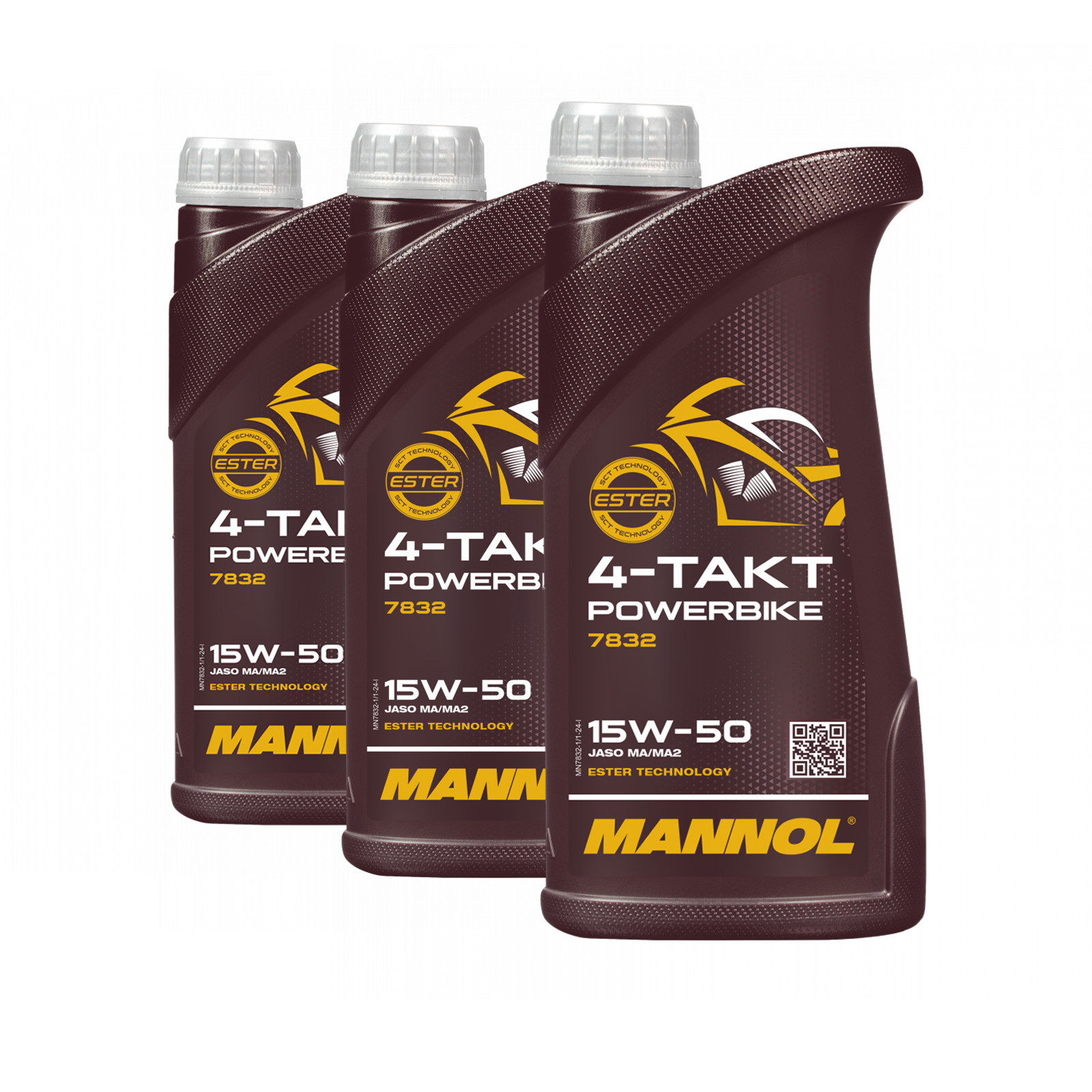 3 Liter (3x1) MANNOL 4-Takt Powerbike 15W-50 7832 Motorradöl API SN JASO MA/MA2