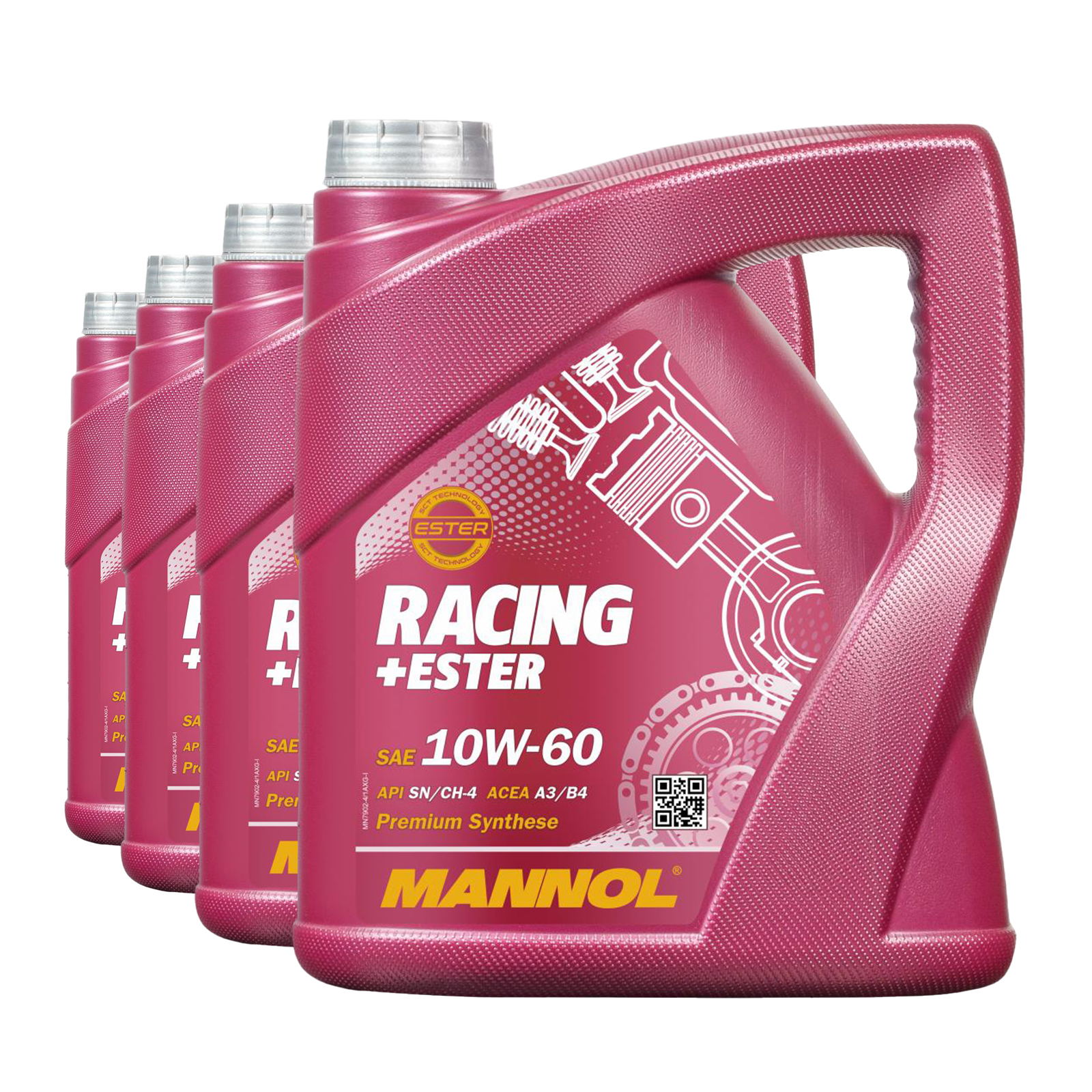 16 Liter (4x4) MANNOL Racing Ester 10W-60 API SN CH-4 Motoröl 10W60