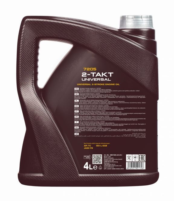 4 Liter MANNOL 2-Takt Universal 7205 API TC JASO FB ISO L-EGD Motorradöl