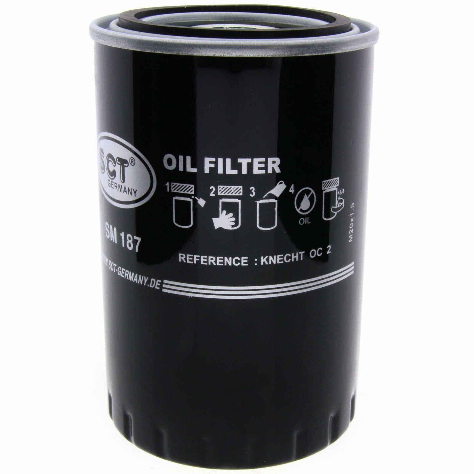 SCT Ölfilter SM187 Filter Motorfilter Servicefilter Anschraubfilter passend für Citroën Peugeot LDV