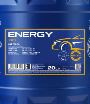 60 Liter (3x20) MANNOL Energy 5W-30 7511 API SN/CH-4 A3/B4 Motoröl + Ablasshahn