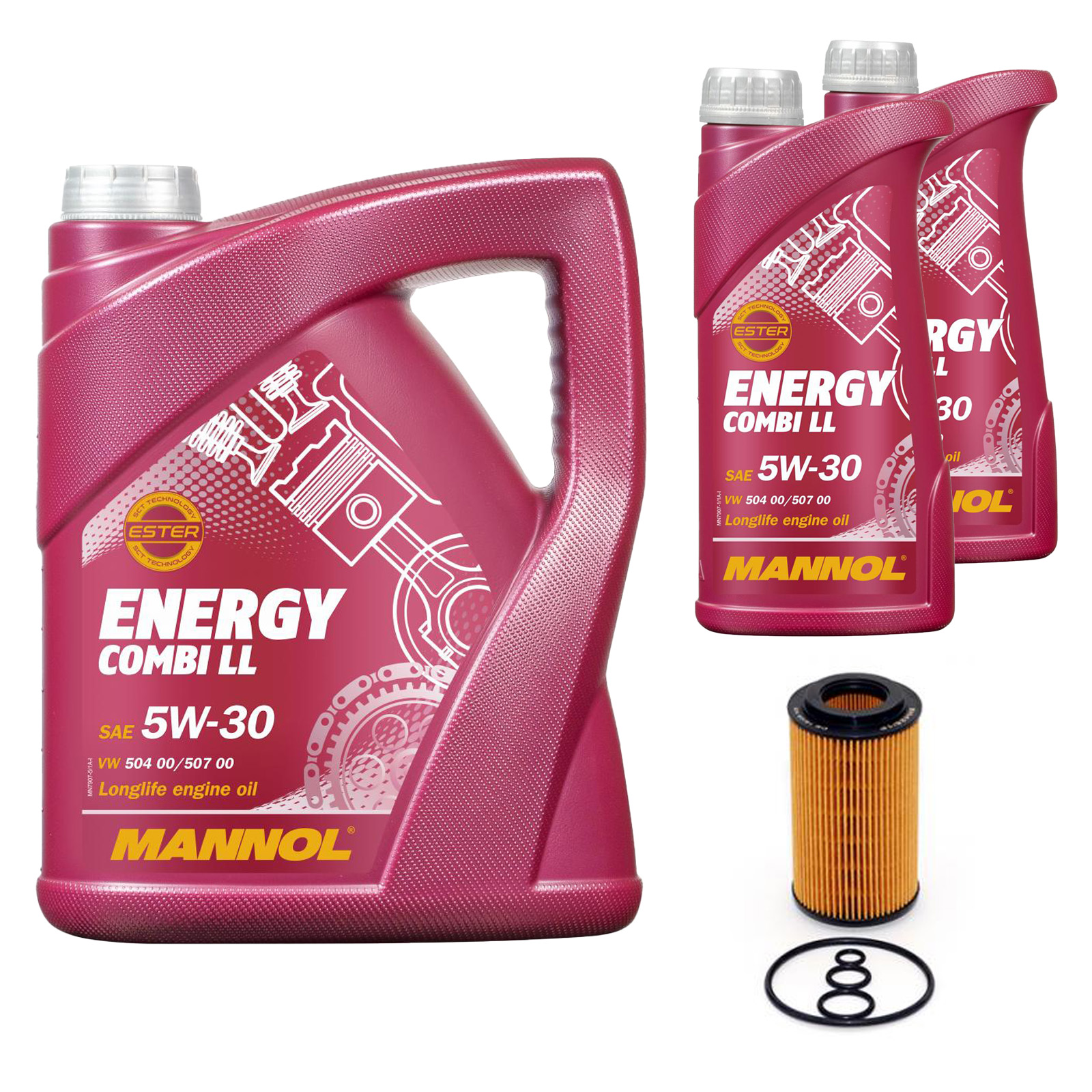 Inspektionskit MANNOL Combi LL 5W-30 passend für Mercedes-Benz C 200 CDI 220 T Clc
