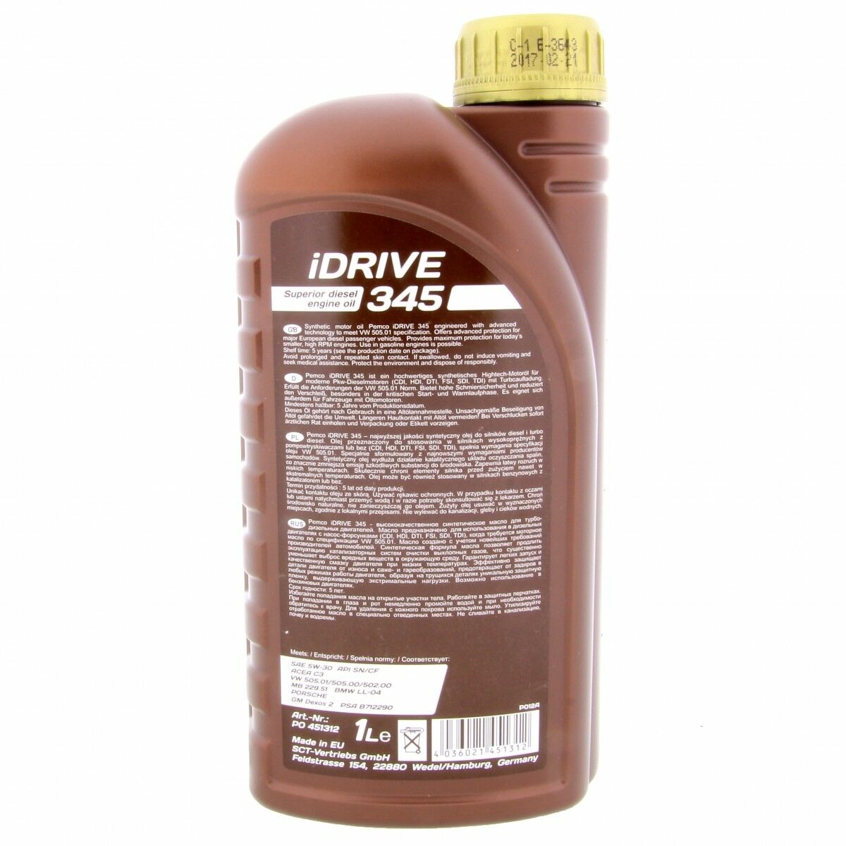 3 Liter (3x1) PEMCO SAE 5W-30 API SN CH-4 iDrive 345 Motoröl Motorenöl Schmierung