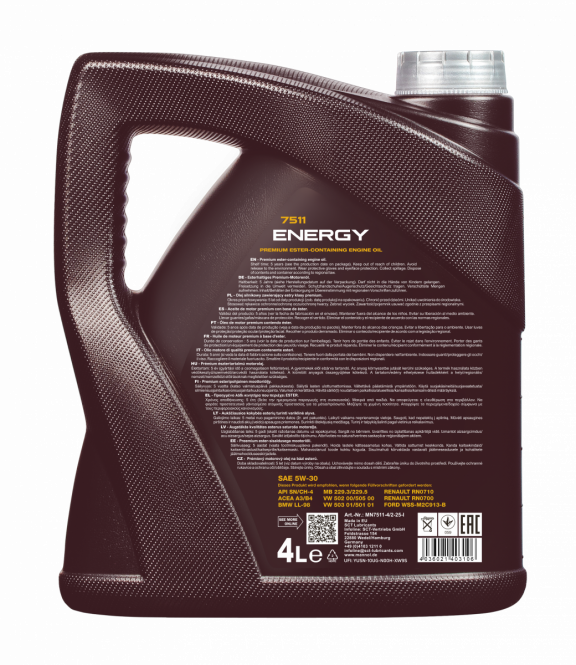 16 Liter (4x4) MANNOL Energy 5W-30 7511 API SN/CH-4 MB 229.3 A3/B4 Motoröl