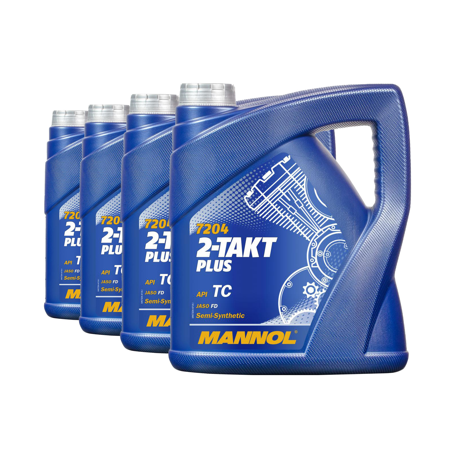 16 Liter (4x4) MANNOL 2-Takt Plus 7204 API TC JASO FD ISO L-EGD TISI Motoröl 