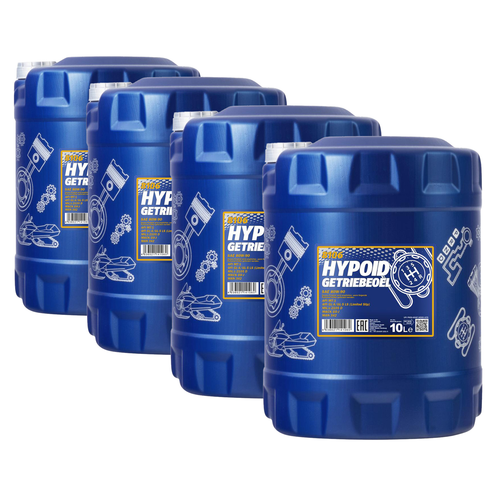 40 Liter (4x10) MANNOL Hypoid Getriebeöl 80W-90 API GL4/GL5 LS Getriebe Öl 80W90 40 Liter (4x10) MANNOL Hypoid Getriebeöl 80W-90 API GL4/GL5 LS Getriebe Öl 80W90