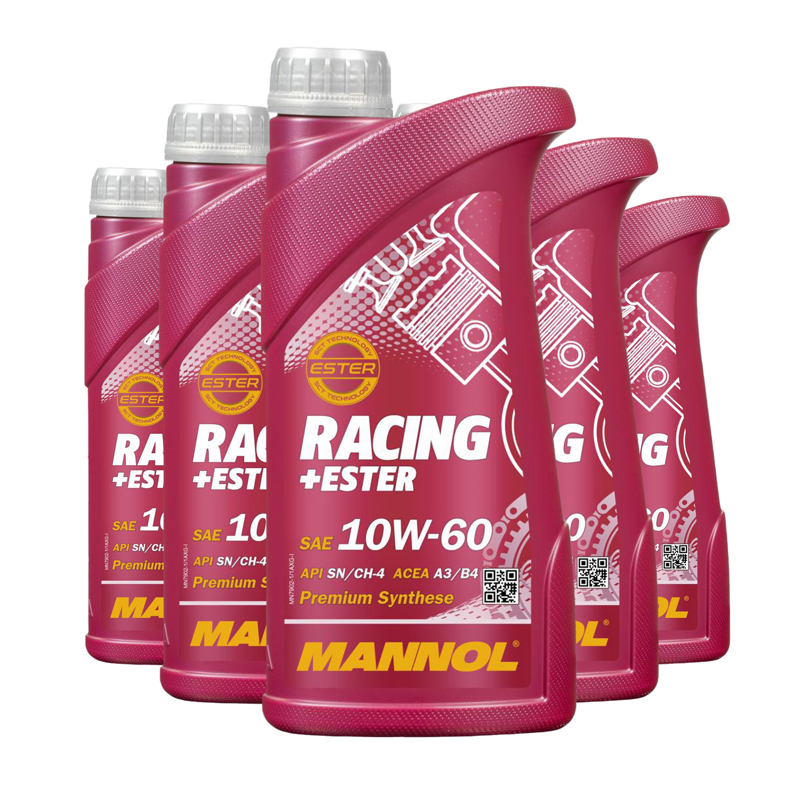 5 Liter (5x1) MANNOL Racing Ester 10W-60 API SN CH-4 Motoröl ACEA A3/B4