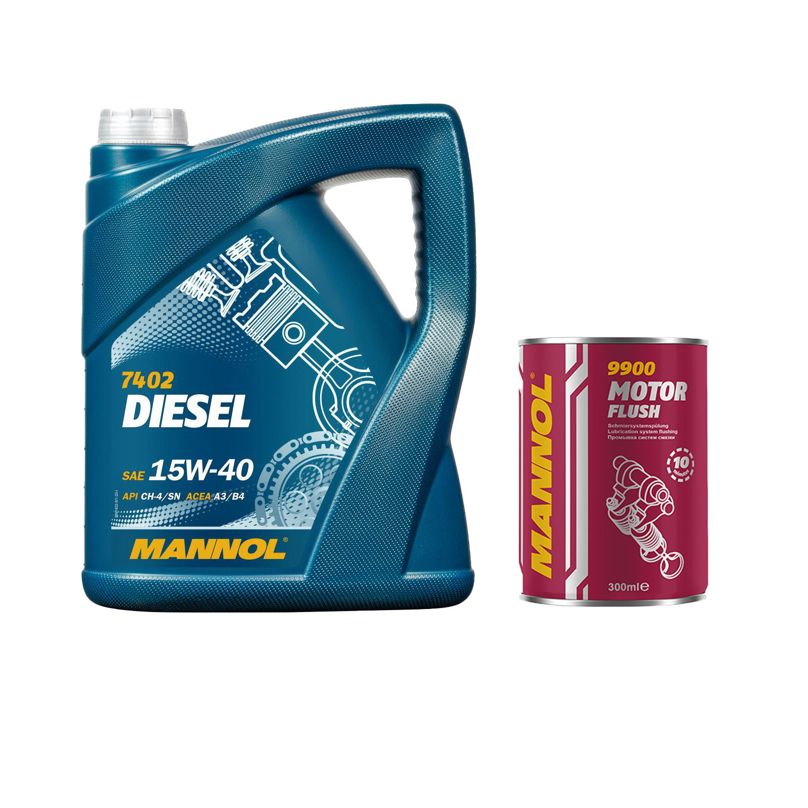 1x5 Liter MANNOL Diesel 15W-40 API CH-4 SL Motoröl 15W40 1x Motor Flush