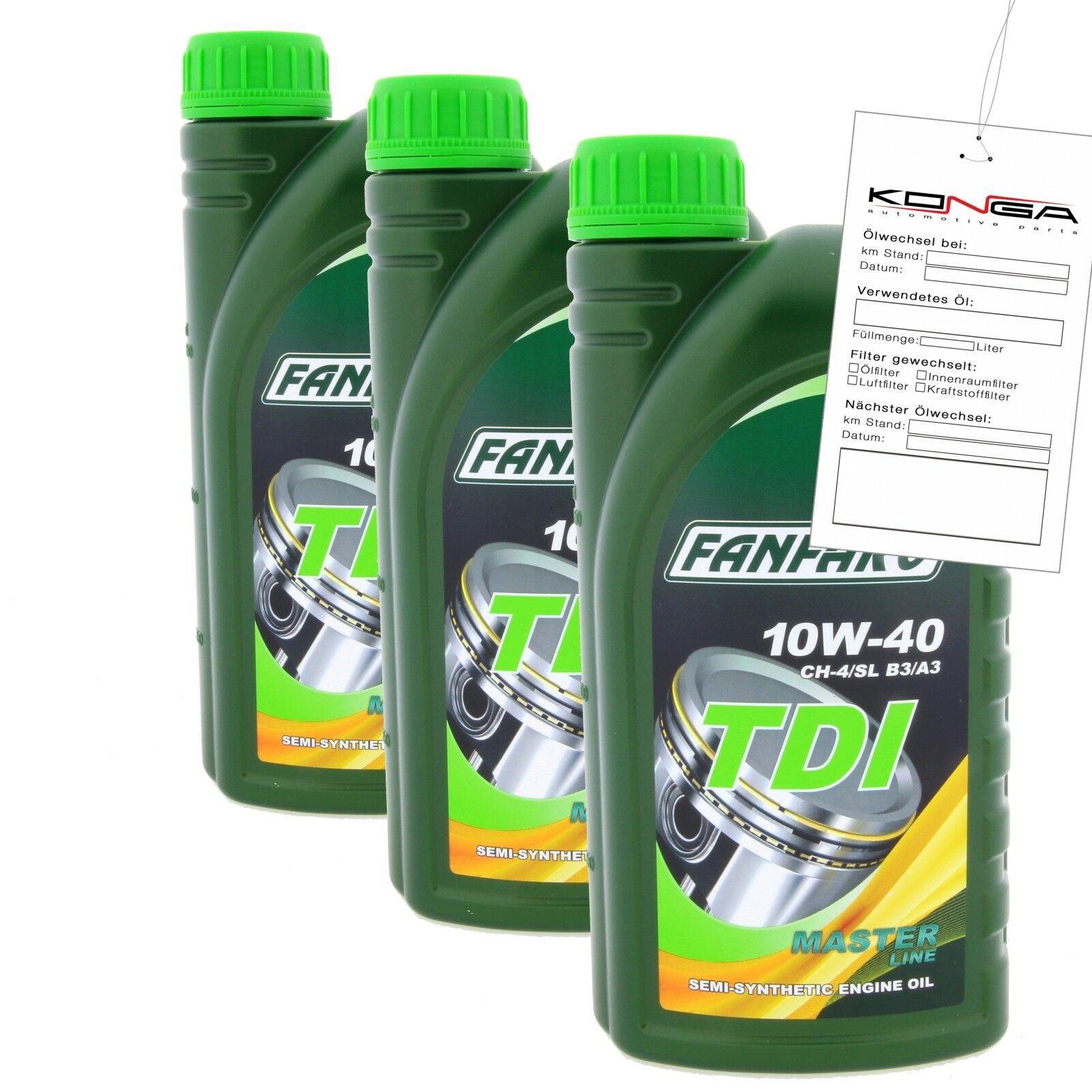 3 Liter FANFARO TDI 10W-40 CH-4/SL Motoröl B3 A3 passend für VW 505.00 501.01