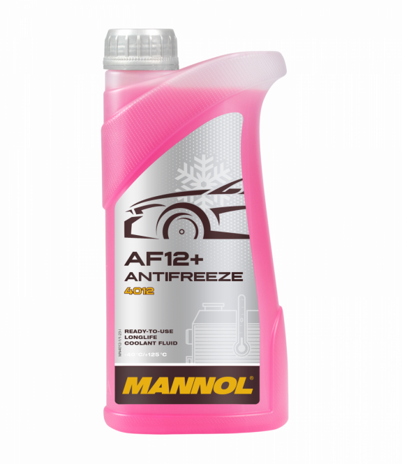 5 Liter (5x1) MANNOL Antifreeze AF12+ Frostschutz Fertiggemisch rot -40°C G12+