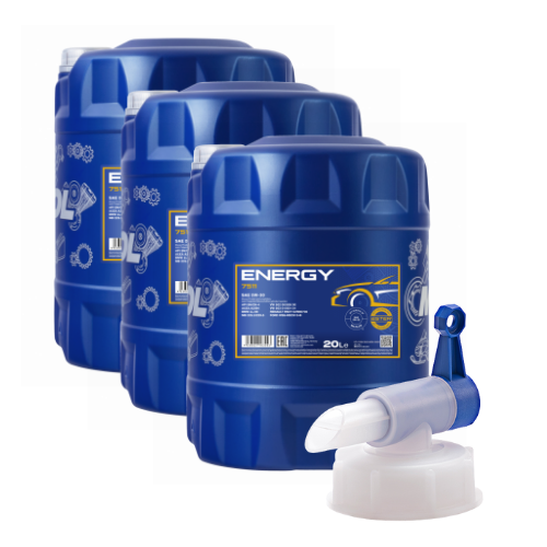 60 Liter (3x20) MANNOL Energy 5W-30 7511 API SN/CH-4 A3/B4 Motoröl + Ablasshahn