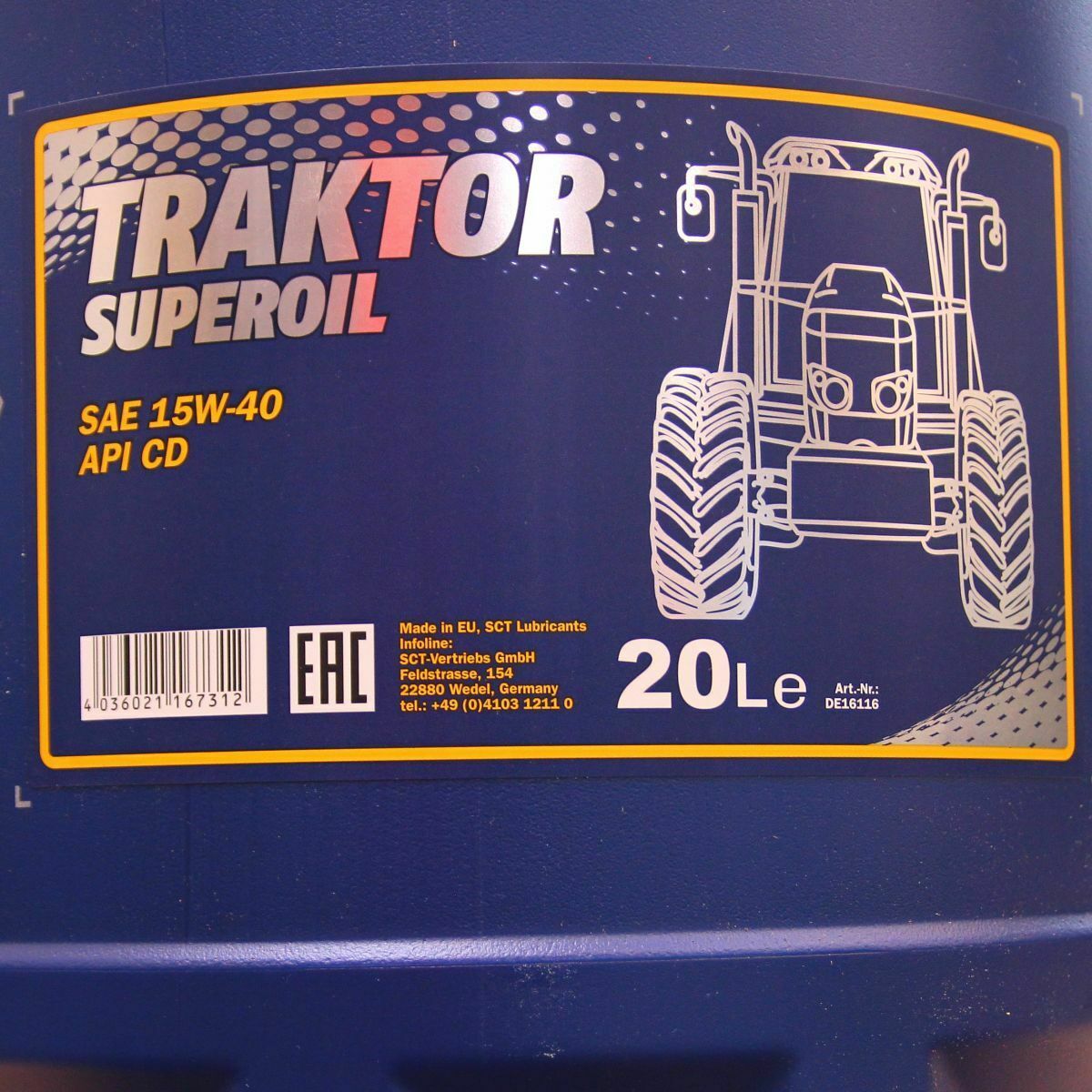 60 Liter MANNOL TRAKTOR SUPEROIL 15W-40 Motoröl Traktoröl API SG CD