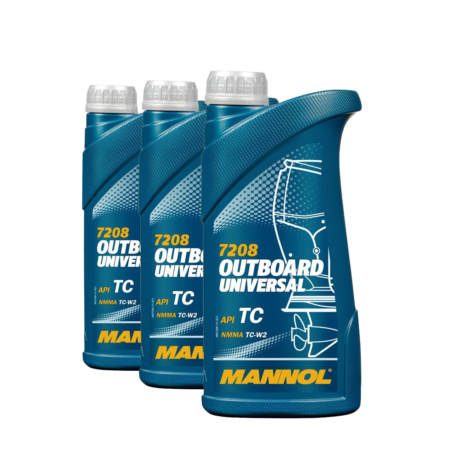 3 Liter (3x1) MANNOL Outboard Universal API TC Motoröl Außenbordmotoröl