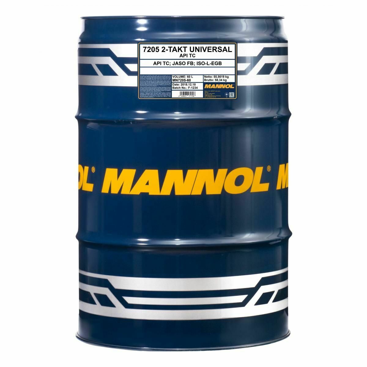 60 Liter MANNOL 2-Takt Universal 7205 API TC JASO FB Motoröl Motorradöl