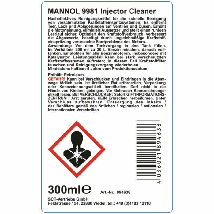 10 x 300ml MANNOL 9981 Injector Cleaner Einspritzdüsen Reiniger Kraftstoffadditiv