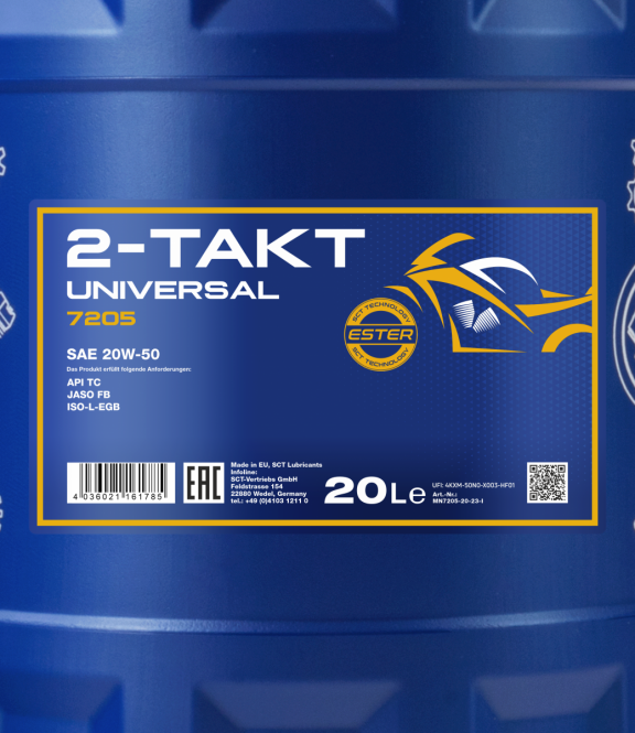 20 Liter MANNOL 2-Takt Universal 7205 API TC JASO FB Motorradöl + 1x Ablasshahn
