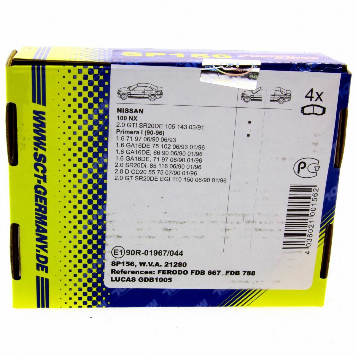 *** SCT Bremsbeläge SP 156 PR Bremsklötze Bremsbelagsatz vorne passend für Nissan