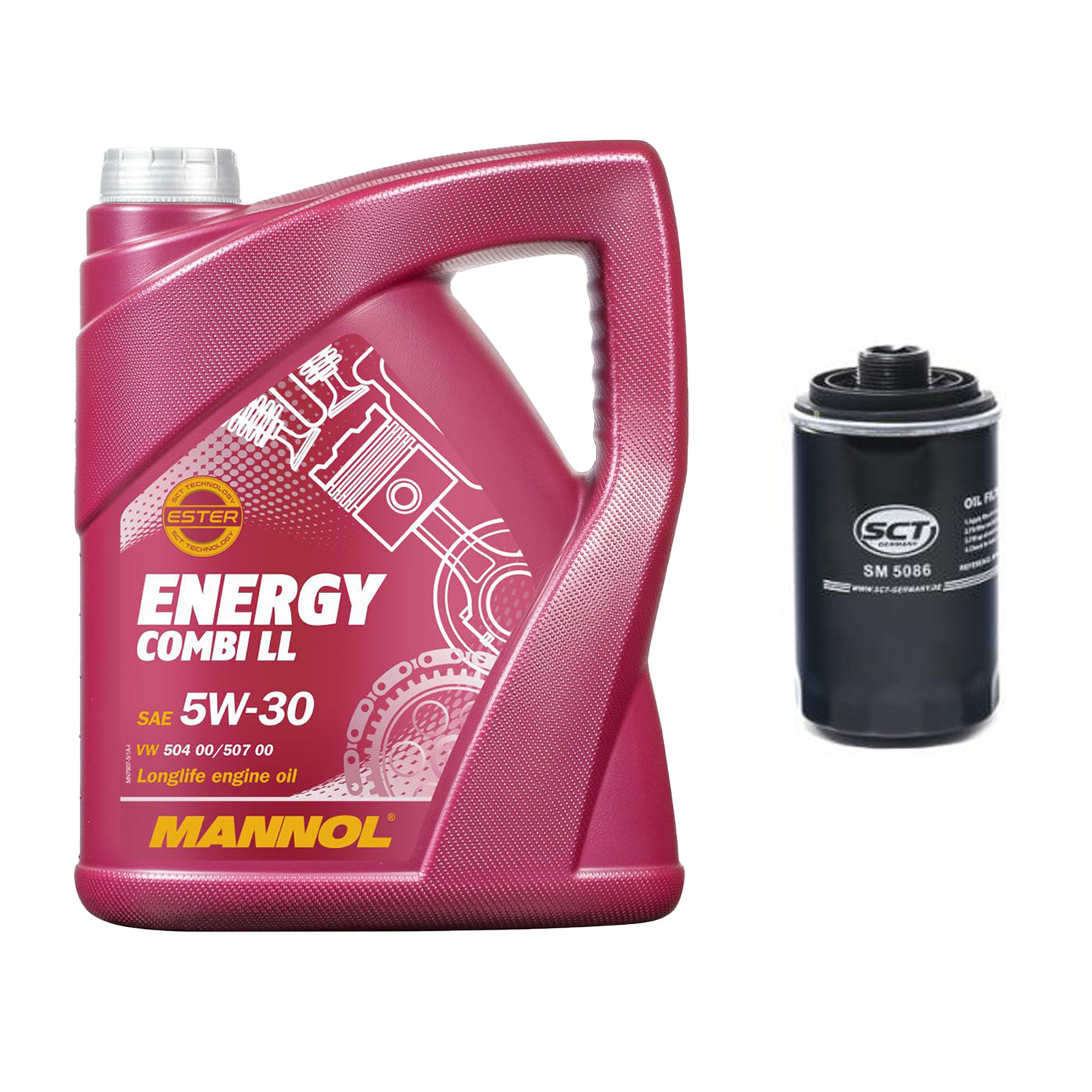 Inspektionskit MANNOL Combi LL 5W-30 für Seat Leon 2.0 Cupra R