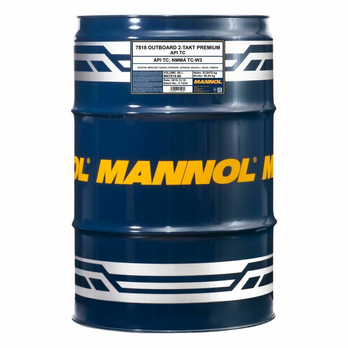 60 Liter MANNOL 7818 Outboard 2-Takt Premium API TD Motoröl 4032021102360
