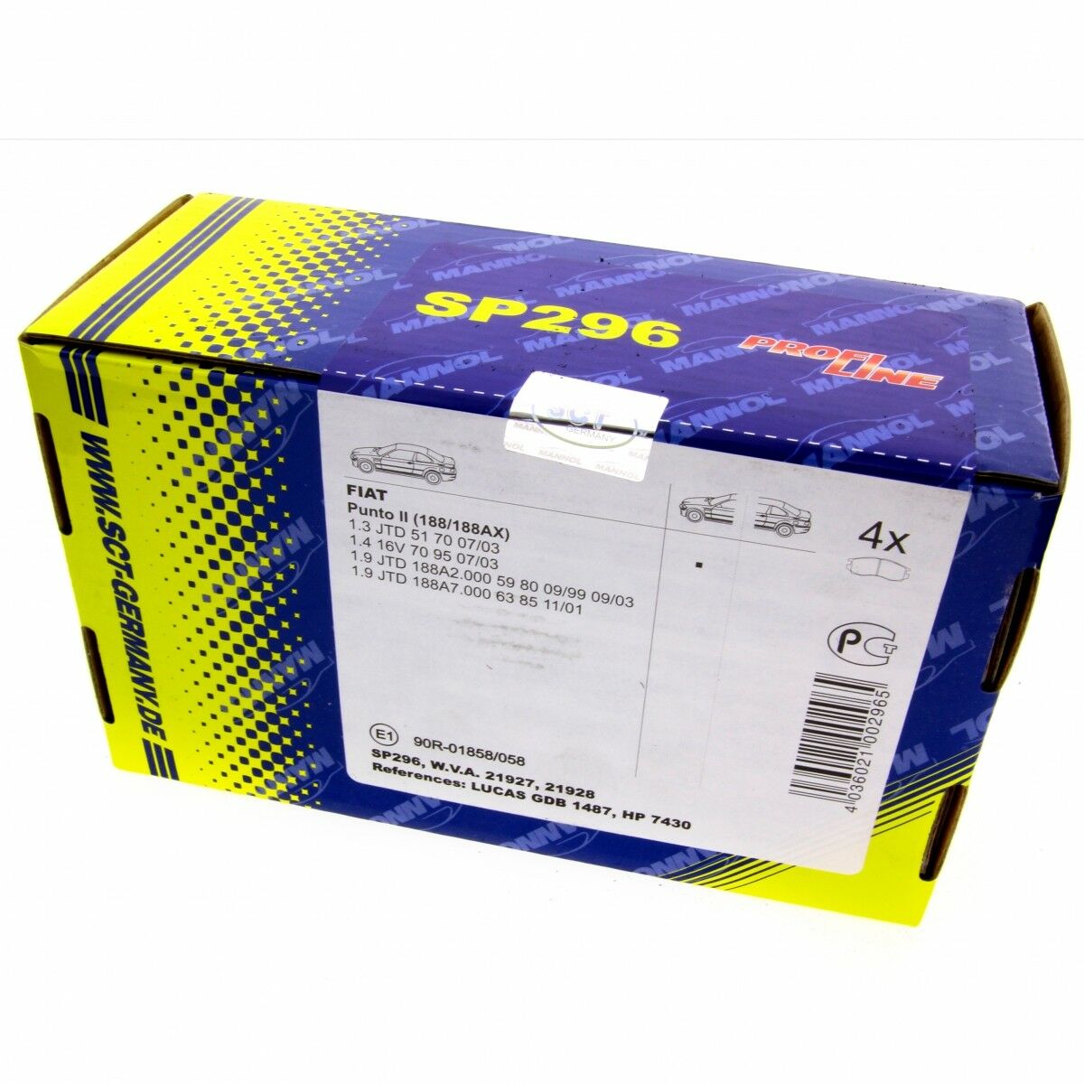 *** SCT Bremsbeläge SP296PR Bremsklötze Bremsbelagsatz Bremsen vorne Fiat