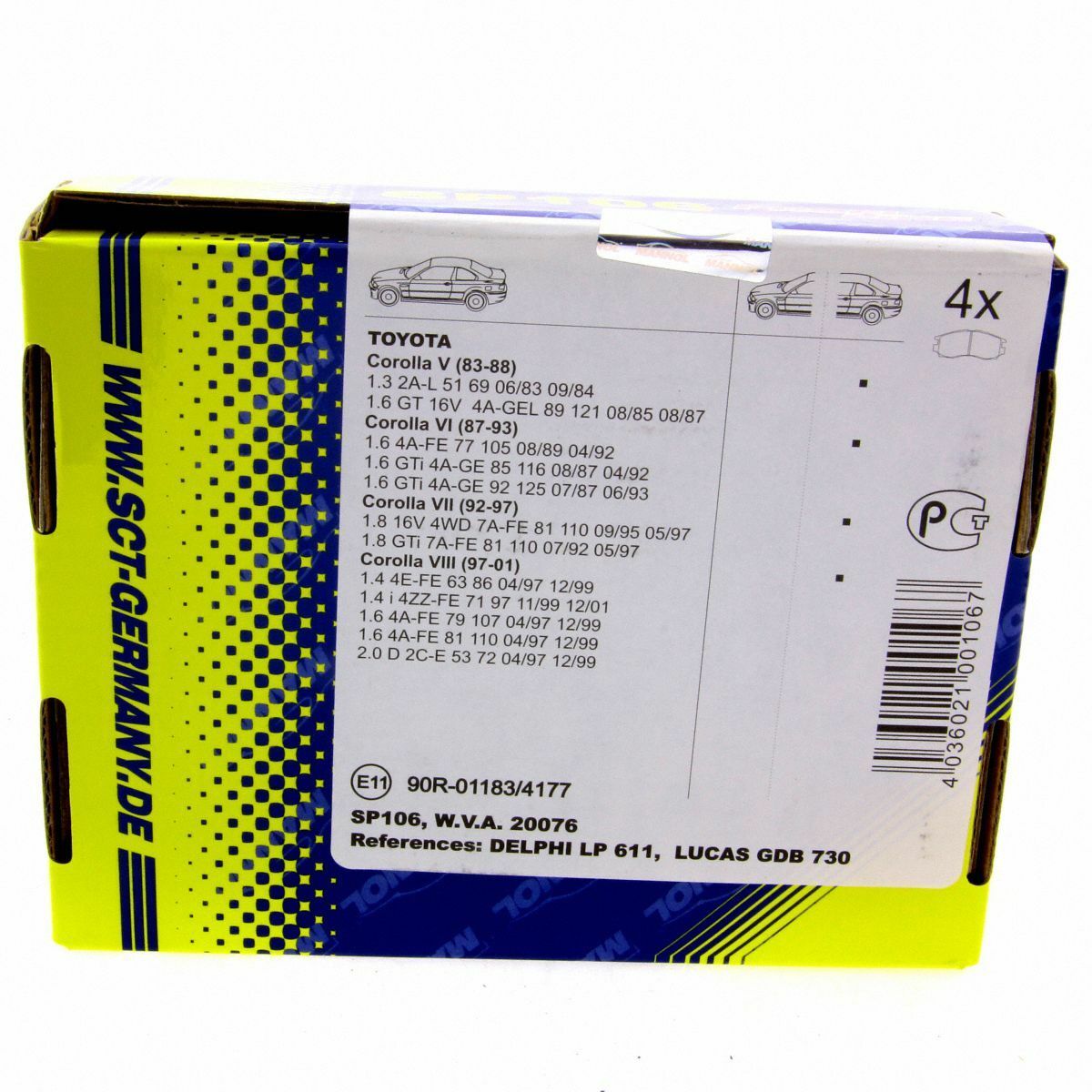SCT Bremsbeläge SP 106 PR Bremsklötze Bremsbelagsatz hinten passend für Toyota