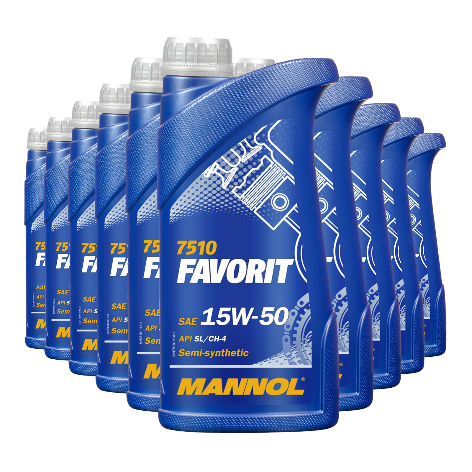 10 Liter (10x1) MANNOL Favorit 15W-50 API SL CH-4 Motoröl 15W50 4036021105468