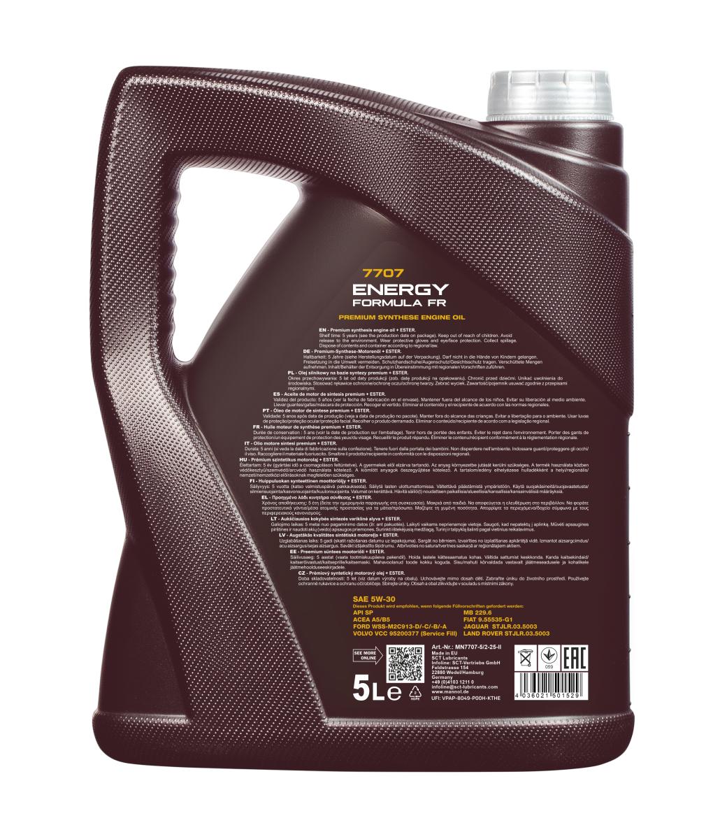 40 Liter (8x5) MANNOL Energy Formula FR 7707 5W-30 API SP ACEA A5/B5 Motoröl