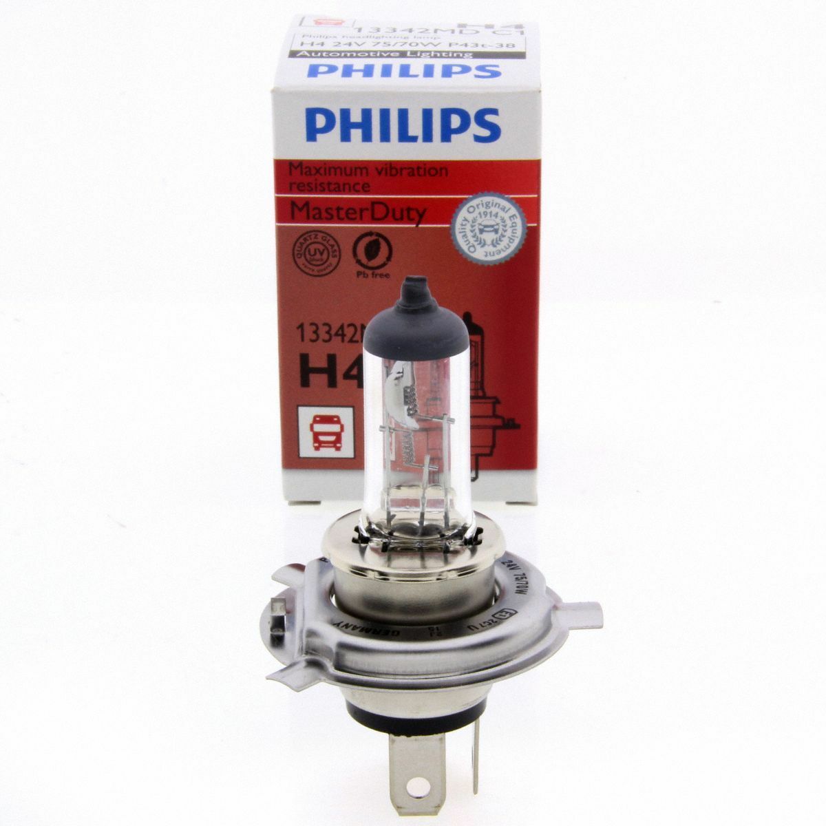 H4 Philips MasterDuty 2x Longlife LKW 24V Halogenlampe 13342MD Box 1 Stück