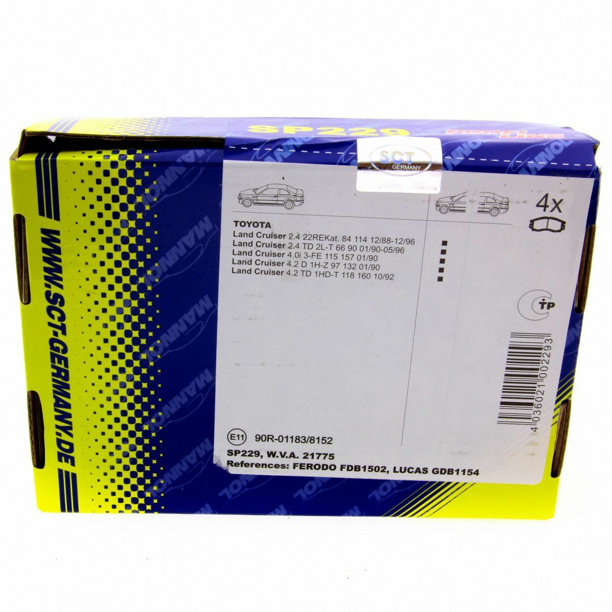 *** SCT Bremsbeläge SP 229 PR Bremsklötze Bremsbelagsatz vorne passend für Toyota