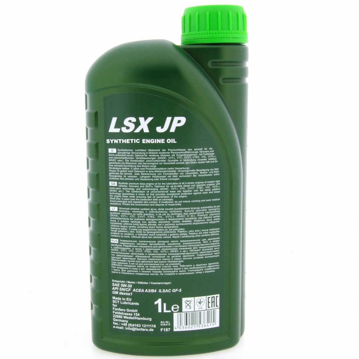 1 Liter FANFARO LSX JP 5W-30 API SN Motoröl A3 B4 GM Dexos1 ILSAC GF-6A